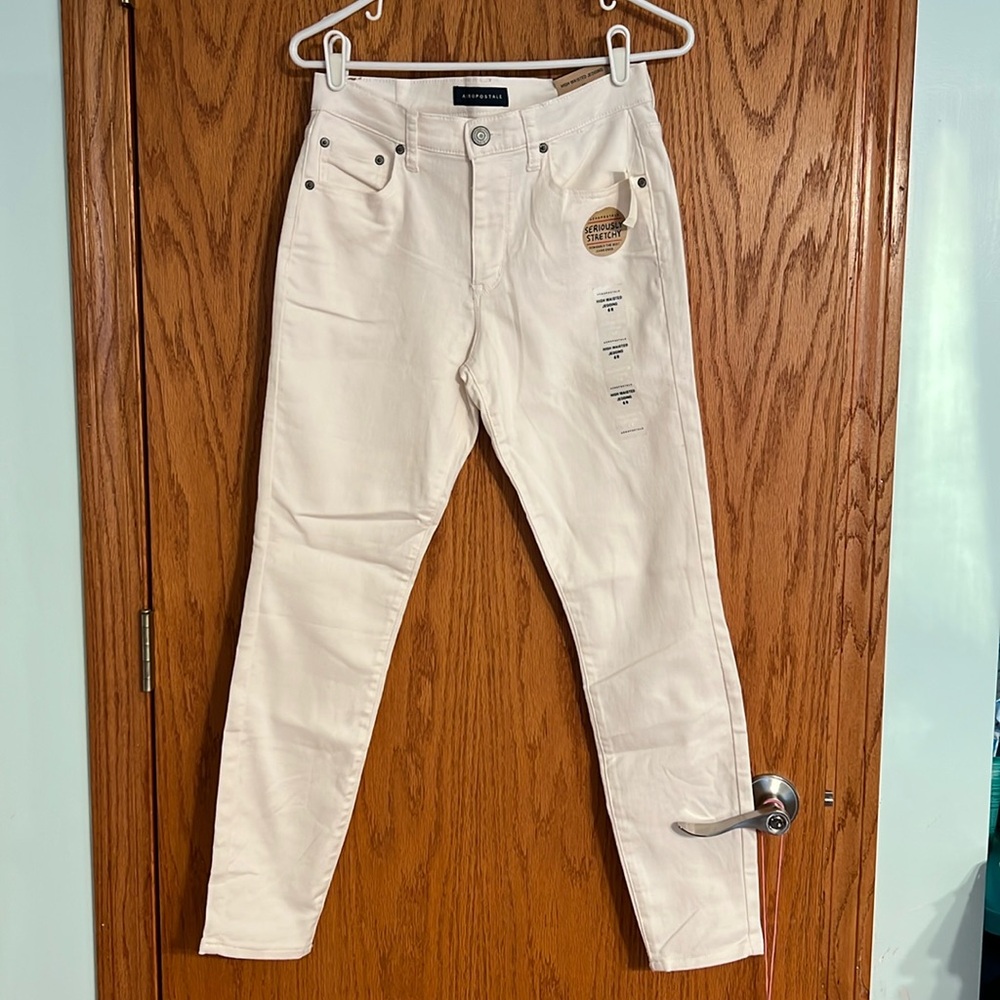 Aeropostale High Waisted Jegging Seriously Stretchy White 6R